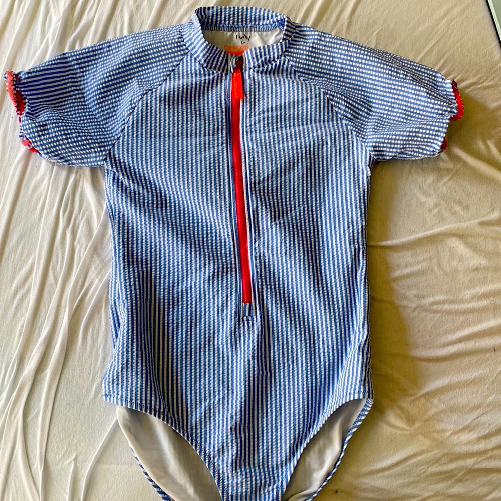 J. Crew Crewcuts seersucker Bathing suit size 16